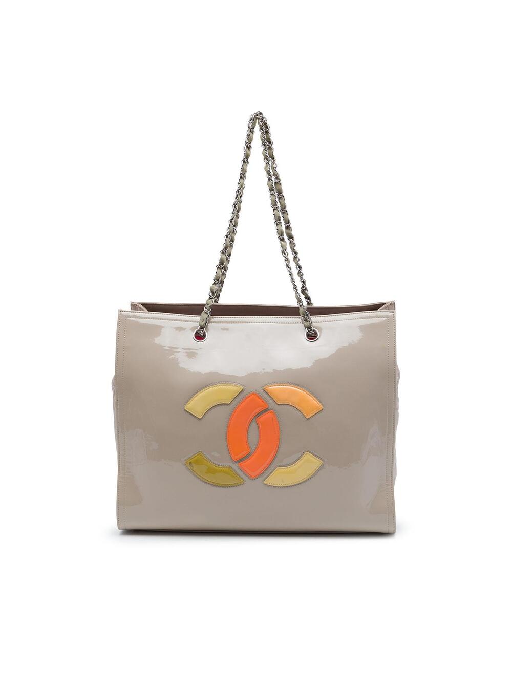 Chanel Cc Patent Lipstick Ligne Tote #345675C14B